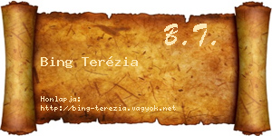 Bing Terézia névjegykártya